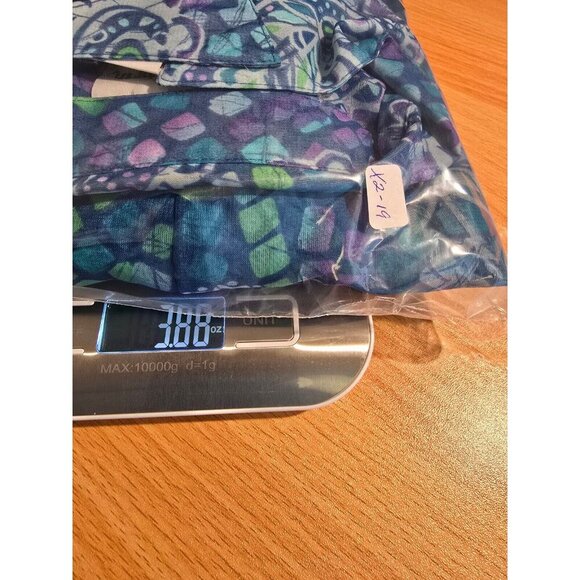 Bon Worth Blouse Womens XL Sheer Paisley Blue Button Up Collar 3/4 Sleeve Boho - Picture 7 of 9